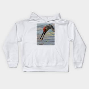 Feeding Sandhill Crane Kids Hoodie